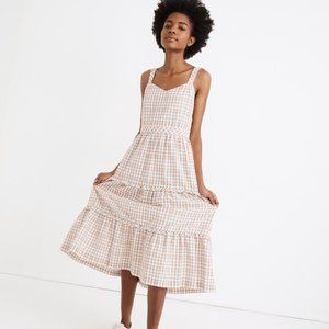Madewell Plaid Pastel Midi Dress - Size 0